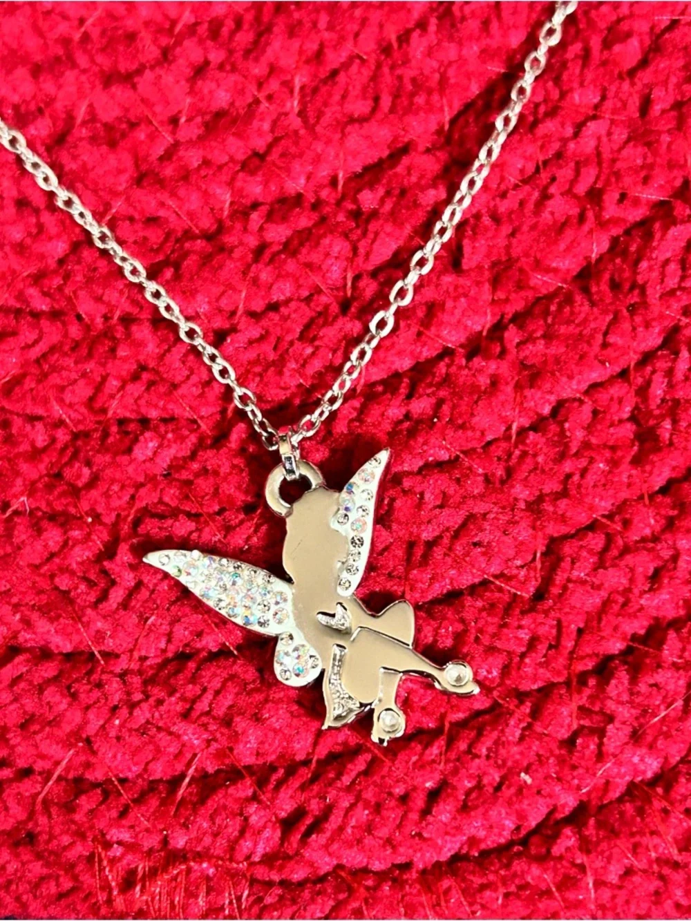 Disney Swarovski Crystal style Tinkerbell Necklace - Picture 1 of 3